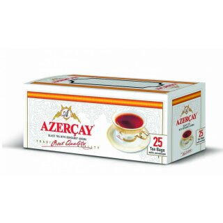 AZERCAY Schwarzer Tee mit Bergamotte Aroma Einwegteebeutel - verpackt- 50 gr